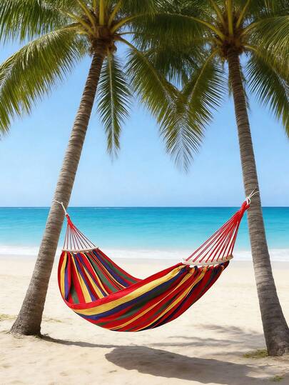 户外吊床，花园露营吊床，带便携式收纳袋，适用于庭院、后院、露营地