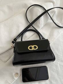 Borsa quadrata piccola in pelle PU con decorazione in metallo, borsa a tracolla moderna e versatile, nuova borsa a spalla e a tracolla da donna - Multicolore - Visualizzare 9