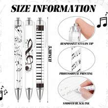 1/6/12支装圣诞音符圆珠笔，1.0mm黑色墨水笔，音乐主题派对礼物，办公用品 - 音符 - 查看 2
