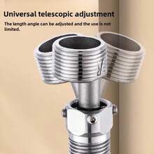 304 Stainless Steel Shower Arm Extender, Adjustable Shower Head Extension Adapter (2-4 Inch), Universal Angle Stop Elbow For Mixer Valve, Anti-Leak Durable Bathroom Repair Parts - A - View 3