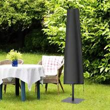Nathdy 210D Black Waterproof Sun Umbrella Cover With Zipper Design, Dustproof, Waterproof And UV Resistant, Suitable For 6 Sizes Of Outdoor Sun Umbrellas - Black - View 5