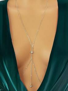 Women's Decorated Body Chain, Suitable Daily Wear - Silver - View 1