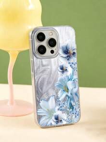 蓝色百合花图案印花 IMD工艺渐变羽毛纱线手机壳，兼容 13/11/17/17 Pro/16/14/15/15 Pro/15 Plus/15 Pro Max/7 Plus/8 Plus/X/Xs Max/Xr/11 Pro/12 Pro/13 Pro/14 Pro/12 Mini/13 Mini/11 Pro Max/12 Pro Max/13 Pro Max/14 Pro Max/14 Plus/17 Pro Max/17 Air/6/6s Plus/7/8/16 Pro/16 Plus/16 Pro Max/SE2/17 Pro Max 和三星手机Galaxy/A54/A14/A12/A13/A15/A32/A33/A24/A52S/S20/S21/S22/S23/S24/S23Plus/S24ultra/S25/A15/A33/A23 - 彩色 - 查看 2