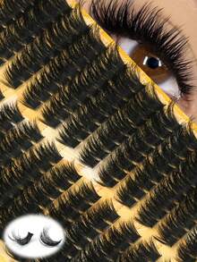 13pcs Fluffy Lash Clusters, Thick Lash Clusters, DIY Lash Clusters, Individual Lashes, Extra Thick & Long Lash Clusters, Curled Individual Lashes, Thin & Long Lashes, Extra Long Cartoon Lashes, Suitable For Beginners At Home, Extra Thick False Lashes, Applicable For Various Occasions Like Weddings And Galas, Free DIY - View 2