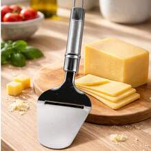 Cortador de queso, cuchillo para mantequilla, cortador de jamón y espátula para pasteles de acero inoxidable de grado alimenticio, Diseño de borde liso, herramientas de cocina manuales, corte y extendido fácil - Multicolor - Ver 2