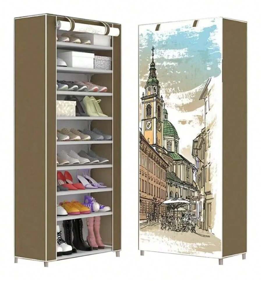 Organizador De Zapatos De 9 Niveles, Multifuncional, Resistente y De Alta Calidad. - Café integral - Ver 1