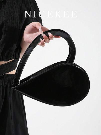 Fashionable Solid Color Personality Versatile Lightweight Handbag, Simple Temperament Love Shaped Crossbody Bag, Niche Design Daily Exquisite Shoulder Bag, Suitable For Shopping, Dating, Daily Travel, Parties