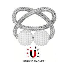 Magnetic Curtain Tiebacks Tie Backs Buckle Clips Holdbacks Ball For Curtain - 1 Silver Piece - View 3
