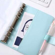 1个A6预算活页夹，带现金信封，现金储蓄记事本预算计划PU皮革笔记本活页夹，带2个A6活页夹口袋，现金装袋信封系统 - A - 查看 10