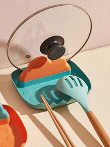 Nuevo soporte multifuncional para tapa de olla, estera antideslizante para hornilla de cocina, escurridor de utensilios para encimera, estera de almacenamiento para encimera de cocina, utensilios de cocina, escurridor - Multicolor - Ver 1