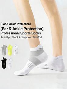 5 pares de meias masculinas lisas, respiráveis, confortáveis e casuais; meias invisíveis de verão, ideais para atividades físicas. - Multicolorido - Ver 1