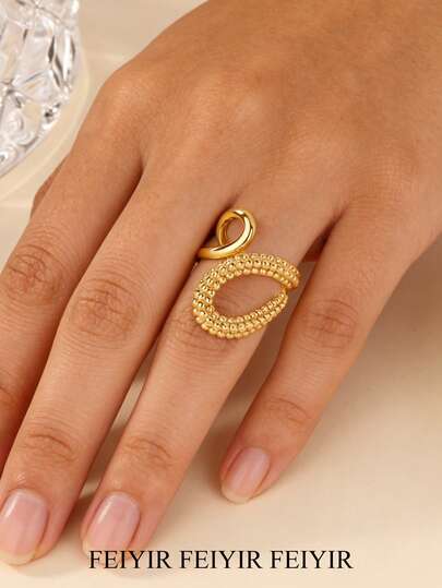 Bague créoles en cuivre avec ligne géométrique et perle, plaquée or 18 carats. Cadeau pour la fête des mères, bijoux de mariage, accessoire pour les fêtes, cadeau d'anniversaire pour les femmes