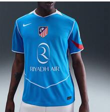 Nike Dri-FIT Men's Breathable Training Football/Soccer Match Short Sleeve Shirt - Blue/White/Red - View 2