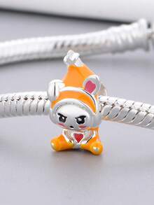 1pc Dreamy Healing Cartoon Doll Series: Orange Doll, Mermaid Princess, Red Fruit Girl Beaded Bracelet/Necklace DIY Craft, Cartoon Gift - Multicolor - View 2