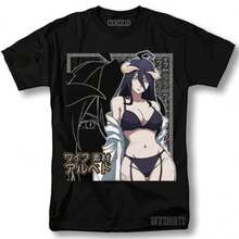 Overlord Albedo Shirt  Waifu Anime Waifu Senpai Manga Graphic T-Shirt - 黑色 - 查看 1