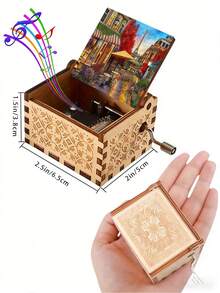 Customized Photo Music Box, Vintage Hand-Crank Music Box, 2 Song Options, Suitable As Gift For Family And Friends, Perfect For Birthday, New Year Celebration, Party Commemoration, Thanksgiving Gift And Home Decor, Anniversary Keepsake - Multicolor - View 7