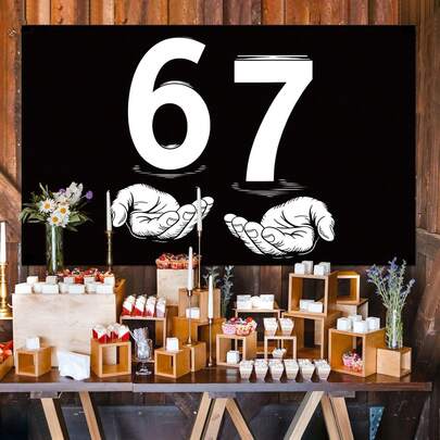 1 طقم، خلفية مضحكة لعيد ميلاد ال- 67 ديكور عيد الميلاد الشعبي خلفيات ال- 67 شعارات جيل ألفا 6 7 خلفية أيدي لافتة شتوية خلفية عيد الميلاد ديكور الحائط