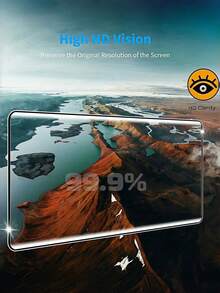 3 piezas Película de vidrio templado transparente 3D curvo Ultra HD a prueba de explosiones y resistente a los arañazos, compatible con reconocimiento de huellas dactilares, compatible con Samsung Galaxy S26 S25 S24 S23 Ultra/ Reno////// Compatible con Xiaomi, protector de pantalla de 9H de dureza - transparente - Ver 7