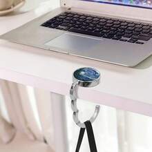 1 chiếc móc treo gấp gọn họa tiết bầu trời sao, thiết kế in trang nhã, thích hợp cho bàn làm việc, giá sách, có thể treo trên túi xách. - Màu xanh lam - Xem 5