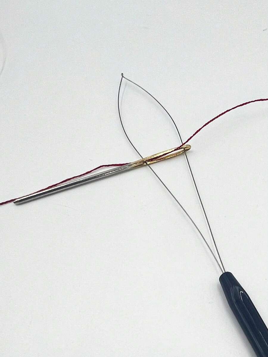 6pcs Sewing Accessories Tools, Handmade Sewing Helpers - Thread Guide, Needle Threader, Wig Hook, Bead Threader, Hair Extension Puller, Hair Extension Pliers In Red, Purple, White, Black, Pink, Blue - Plastic Handle Threader - View 1