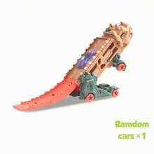 Set de Mini Dinosaurio Transformable, Auto de Aleación Incluido, Portátil y Expandible, Juguete Favorito para Niños, Regalo Divertido - Camello - Ver 11