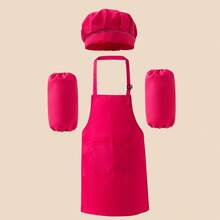 1 Set Kids Chef Hat, Apron And Sleeve Covers 3pcs Set, Adjustable Neck Strap, Suitable For Ages 3-14, For Cooking, Baking, Painting, Training - 3-piece Set Of Hat, Apron, and Sleeves - View 20