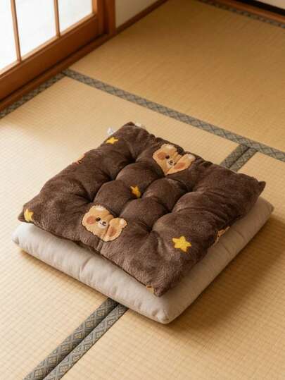 1pc Anti-Slip Cushion Pad, Thick Plush Seat Cushion For Student, Classroom Bench, Office Chair