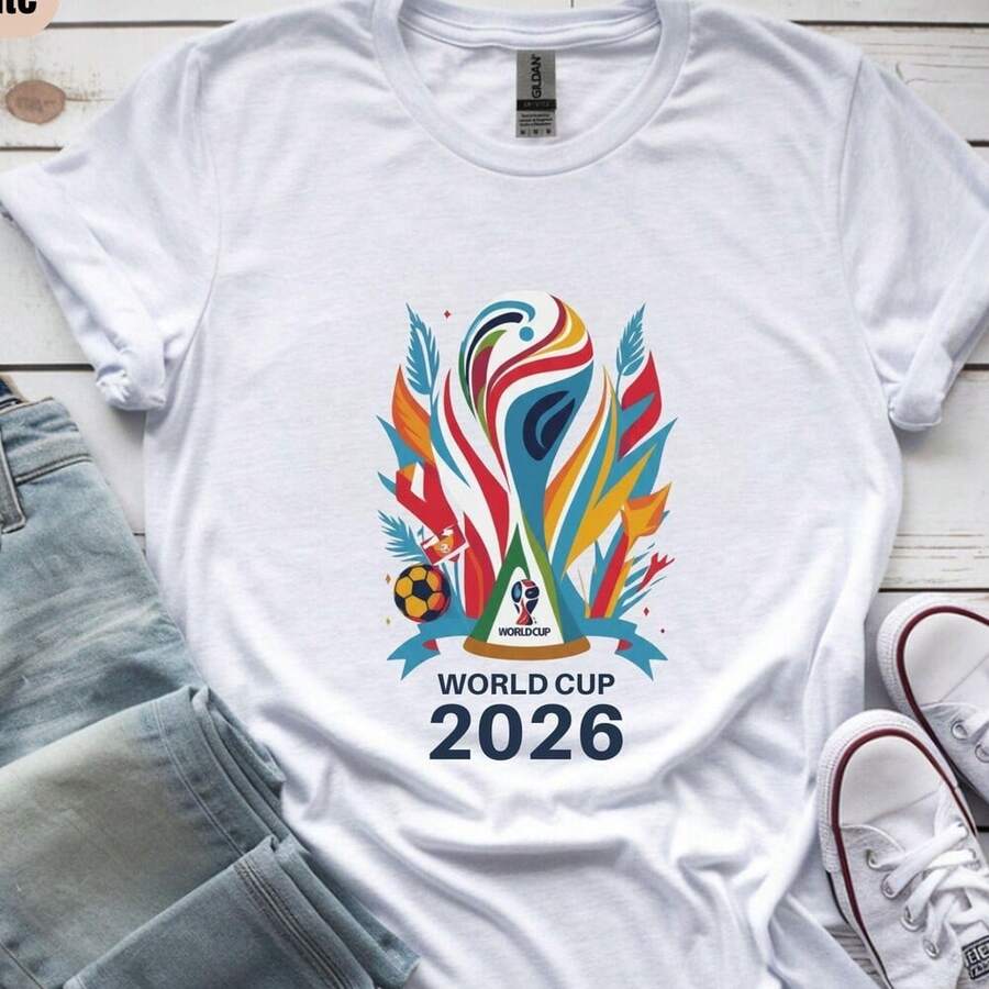 World Cup Shirt, USA Soccer Tee, World Cup 2026 T Shirt - USA World Cup Shirt, Soccer T-Shirt, Soccer Fan Gift Shirt, Sports Apparel - 白色 - 查看 1