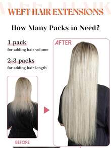30 Inch 200g Heat Resistant Synthetic Straight Hair Weave, 100% Futura Sewn-In Natural Black Hair Extensions For Women - Multicolor - View 8