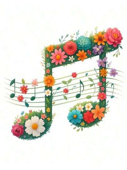 1pc/2pcs/3pcs Floral & Musical Note Heat Transfer Stickers, Suitable For DIY T-Shirts, Jeans, Pillows, Backpacks, Hats And Sofa Covers, Waterproof, Fade-Resistant, Durable, Washable Plastic Stickers, Fun Patterns, Fabric Decoration, Clothing Embellishment, Crafting Hobbyists