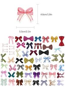 50pcs Bow Tie/Knot Stickers Aesthetic Cute Vibes For Journal, Phone Case, Tablet, Water Bottle, Helmet, Bike, Luggage, Waterproof Decals - Multicolor - View 2