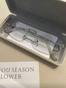 1 pieza Gafas de metal sin montura clásicas y versátiles de alta gama (Estuche no incluido) - Multicolor - Ver 3