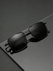 Gafas de hombre con montura cuadrada retro, patillas delgadas, adecuadas para negocios, uso casual y transporte urbano - Multicolor - Ver 11