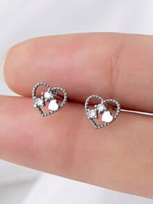1对微型氧化锆蝴蝶吊坠耳环（0.03μm） - 鋯石愛心耳環 - 查看 1