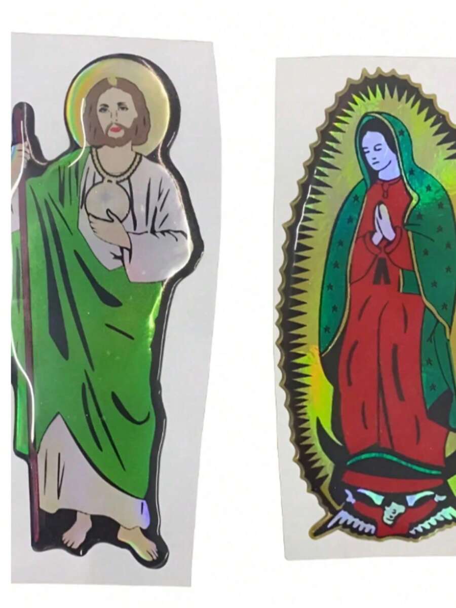 Calcomanías Stickers Estampas Calcas Pegatinas Emblemas Holográficos Religiosas Para Automóvil Moto