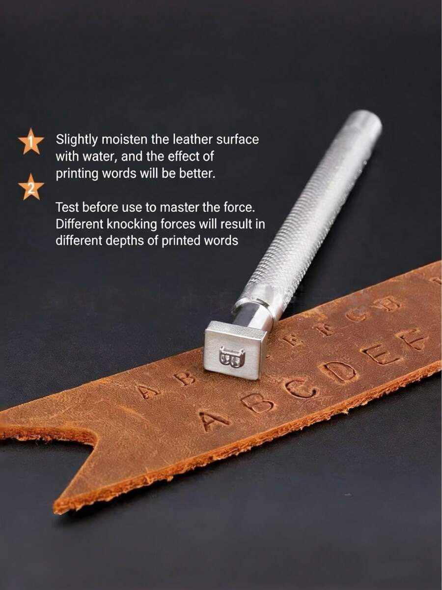 Juego de 37 piezas de herramientas de estampado de cuero, fabricado en aleación, con patrones de letras y números para imitar el cuero, las sillas de montar y los trabajos manuales. Adecuado para proyectos DIY, fabricación de sillas de montar y herramientas de estampado DIY para bolsos de cuero - Multicolor - Ver 1