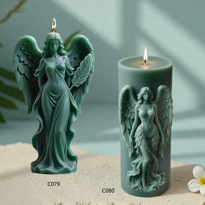 Dreamy Wings Goddess Aroma Candle Silicone Mold, DIY Fragrance Stone Decor Accessory