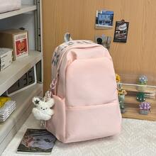 Ba lô thêu chữ tối giản, túi đeo vai nhẹ dành cho nữ sinh trung học. - A - Xem 13