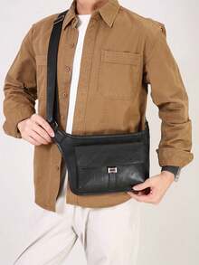 新款复古男士胸包，单肩包，大容量腰包，高端运动斜挎包 - 多色 - 查看 12