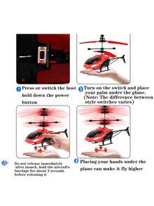 1 Set Teenager Remote Control Helicopter, Sensor Toy Airplane, Can Fly Vertically Up And Down, Measure Wind Speed, Play Without Remote Control. Some Accessories Color Random. - Hot Pink - View 3