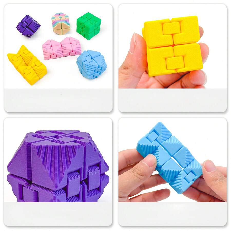 1个2026 3D打印无限魔方，色彩缤纷的创意减压玩具，可折叠拼图魔方，送给朋友、家人、生日、聚会、男孩女孩的完美礼物