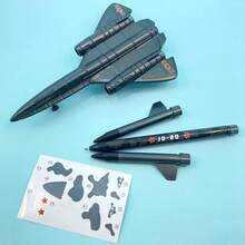 Airplane Model Neutral Pen, Cool Appearance, Smooth Writing, Suitable For Birthday Gifts, Student Signature Pens, 0.5mm Retractable, With Stickers For Decoration, School Supplies, Exquisite Stationery, Applicable For Study And Office - Airplane Model Pen - View 10