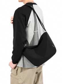 1pc New Casual Nylon Shoulder Tote Bag, Unisex Design, Minimalist, Large Capacity, Commuter Crossbody Bag - Multicolor - View 6