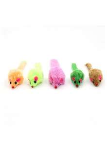 Soft Interactive Plush Mouse Cat Toy - Cute Acrylic Pet Toy For Kitten & Cat Entertainment - Multicolor - View 10