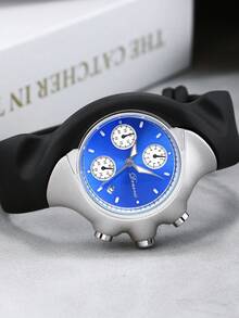 1件男士Y2K复古多功能防水夜光石英腕表， - 銀色 - 查看 3