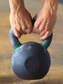 1 par halkfria ergonomiska gummigreppkuddar, lämpliga för tyngdlyftning, pull-ups, fitnessträning och motion - Ljusgrå - Visa 6