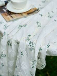 1pc White Ins Fresh Pastoral High Quality Dust Cover Cloth, Photography Backdrop, Tablecloth - White - View 5