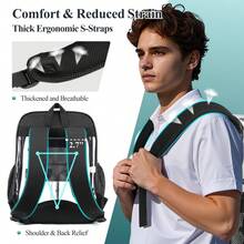 Clear Backpack For School - 18 Inch Extra Large Heavy Duty Clear Bookbag For Boys, See Through PVC Transparent School Backpack With 3 Front Pockets - Đen 018AAA - Xem 8