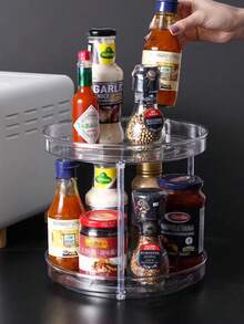 1pc Lazy Susan 360° Swivel Organizer Turntable For Kitchen. Multi-Layer Storage Rack Rotating Spice Rack Storage Tray For Kitchen Countertop, Refrigerator, Cabinet, Pantry, Kitchen Storage And Organization, Table Decor, Holiday Gift - View 9