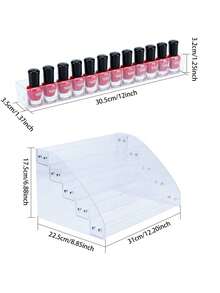 1pc 5-Tier Large Capacity Storage Rack, Cosmetic Organizer Shelf - Clear - View 3